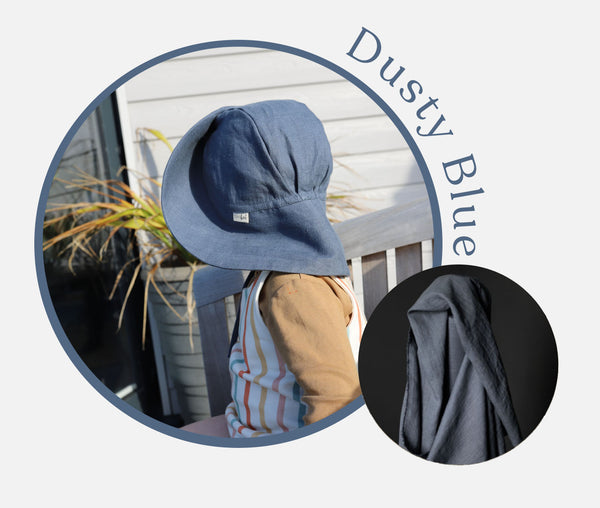 Dusty Blue wide brim Sun hat