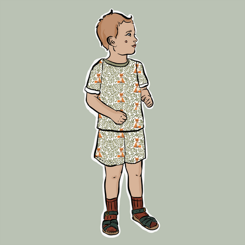Fox and Leaves BeeJamas - Summer Short