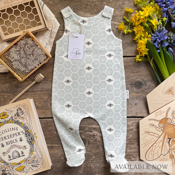 Honeycomb Bee Footed Romper | Ready To Post