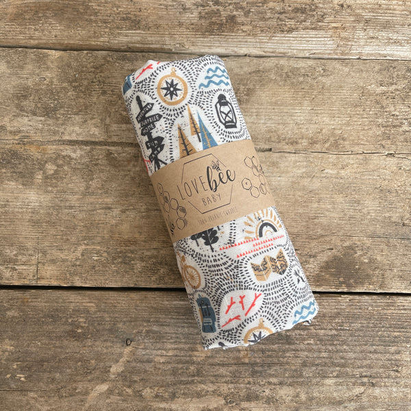 Lovebeeclub Adventure suprise muslin swaddle blanket children baby