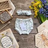 Lovebee Club Honeycomb Bee Blue Bloomer Children baby Organic