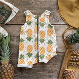 Lovebeeclub Pineapple Short Romper Organic Child Baby Clothing
