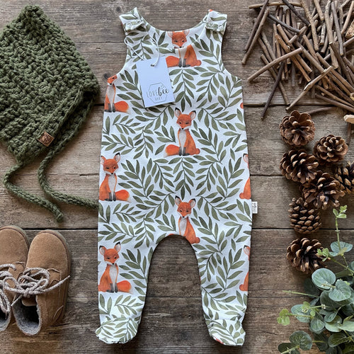 Fox and Leaves footed Romper