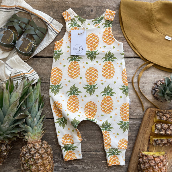 Lovebeeclub Pineapple Romper Organic Child Baby Clothing