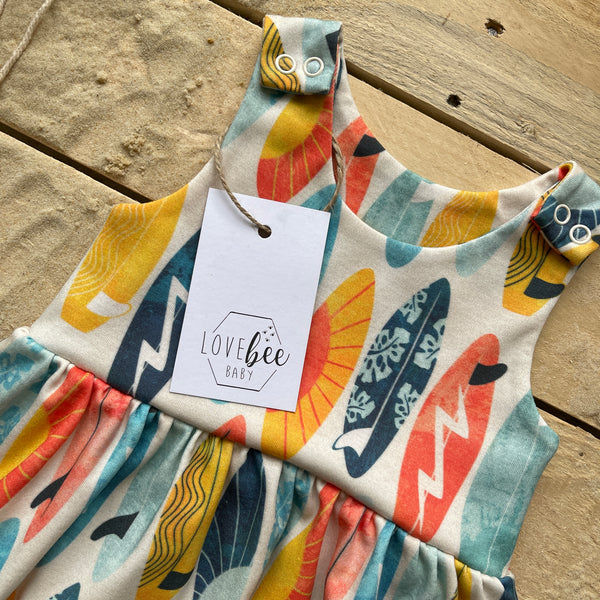 Lovebeeclub Surf Boards Dress Organic Child Baby Clothing