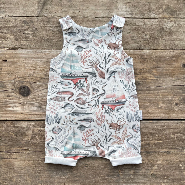 Lovebeeclub Ocean Life Short Romper Organic Child Baby Clothing