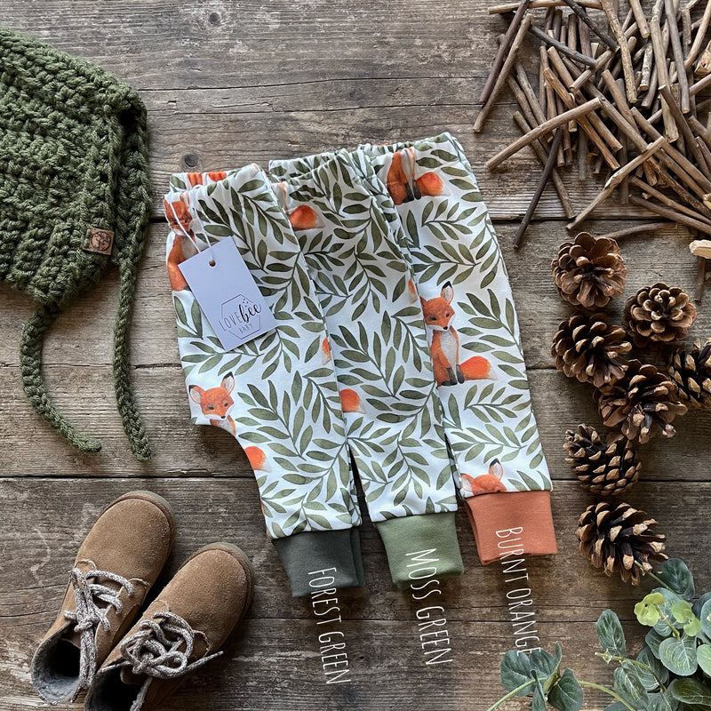 Fox and Leaves footed Romper