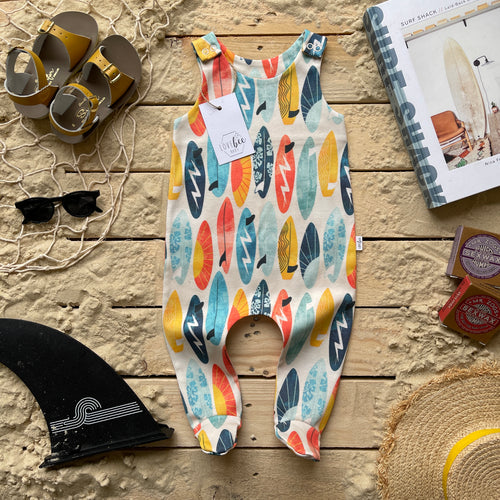 Surf Boards footed Romper