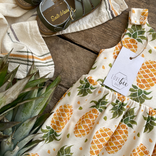 Lovebeeclub Pineapple Dress Organic Child Baby Clothing