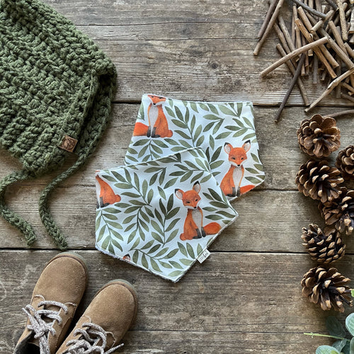 Fox and Leaves Dribble Bib