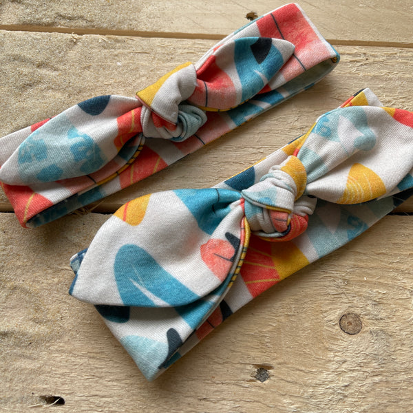Lovebeeclub Surf Boards Knot Bow Organic Child Baby Clothing