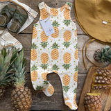 Lovebeeclub Pineapple Footed Romper Organic Child Baby Clothing