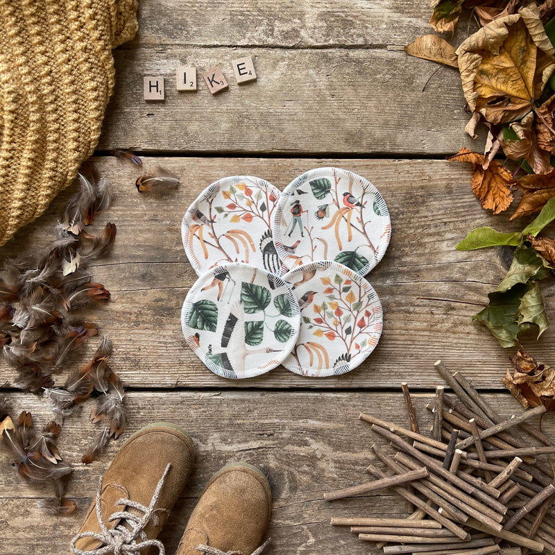 LoveBee Club Autumnal Hike Breast Pads Print Reusable Organic