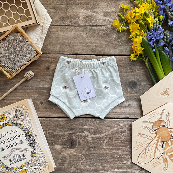 Honeycomb Bee Cuffed Shorts