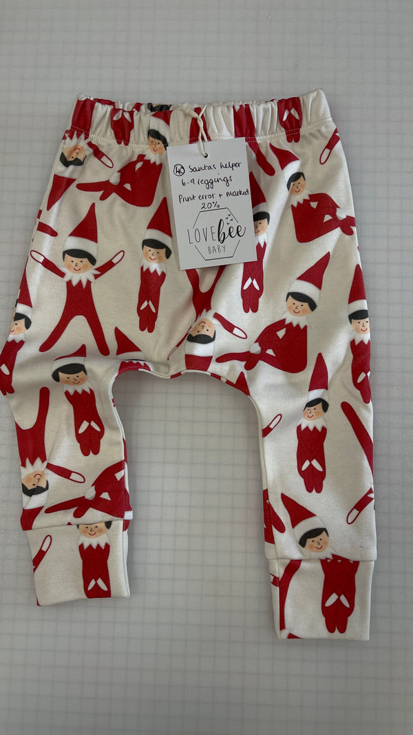Perfectly Imperfect #40 | Santa's Helper Harem Leggings | 6-9 Months
