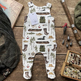 LoveBee Club Fishing Fun Footed Romper Children Clothing Organic
