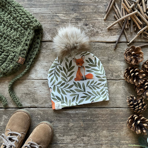 Fox and Leaves Bobble Hat