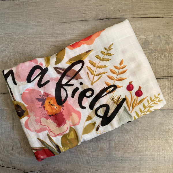 Field Of Roses Organic Swaddle Blanket