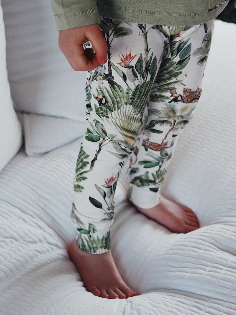 Lovebeeclub Rainforest Slim Fit Leggings Organic Child Baby Clothing