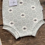 Lovebee Club Honeycomb Bee Blue Bloomer Romper Children baby