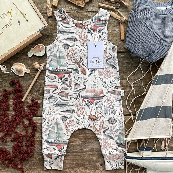 Lovebeeclub Ocean Life Romper Organic Child Baby Clothing