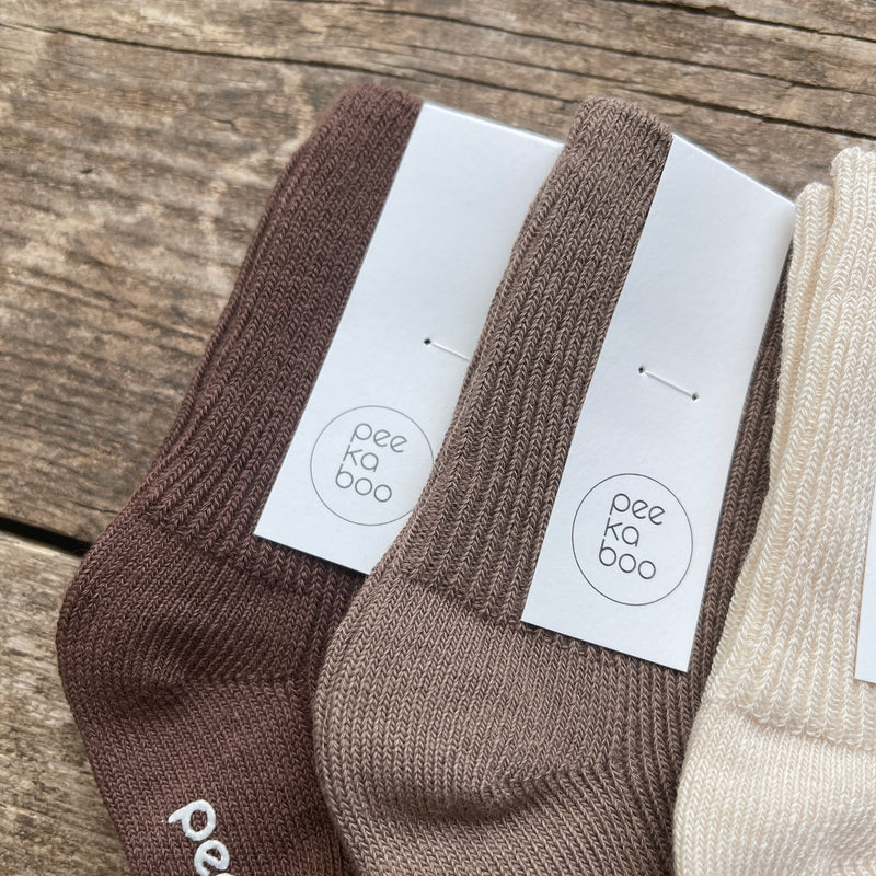 Cotton Rib ankle socks - 4 piece Earth collection