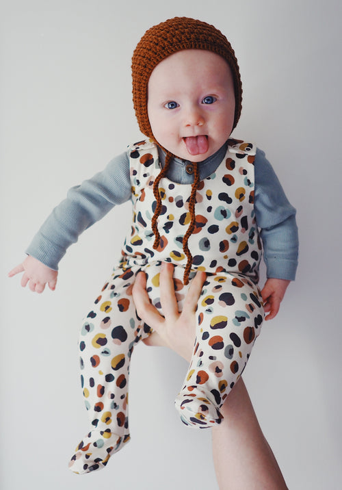 Leopard footed Romper
