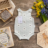 Lovebee Club Honeycomb Bee Blue Bloomer Romper Children baby