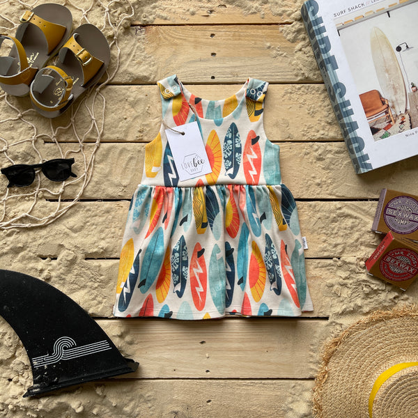 Lovebeeclub Surf Boards Dress Organic Child Baby Clothing