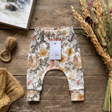 Lovebeeclub Vintage Flowers Harem Leggings Organic Child Baby Clothing