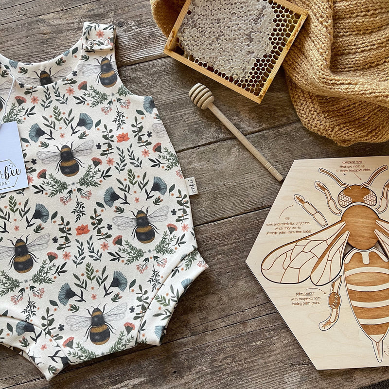 Lovebee Club bees Bloomer Romper Organic Child Baby Clothing