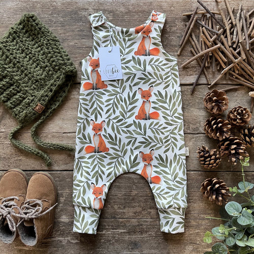 Fox and Leaves Long Romper