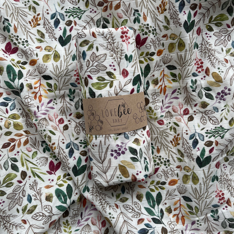 Botanical Sprigs Organic Swaddle Blanket