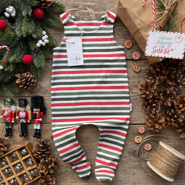 Christmas Stripe Long Romper | Ready To Post