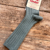 Cotton Rib Knee High Socks | Lichen