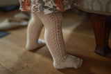 Cotton Side Openwork Tights | Linen | Last Sizes