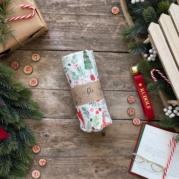 Festive friends Swaddle Blanket