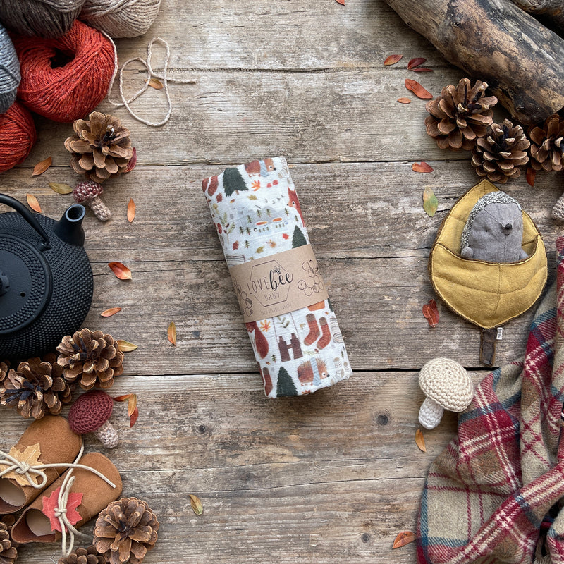 Forest Friends Organic Swaddle Blanket
