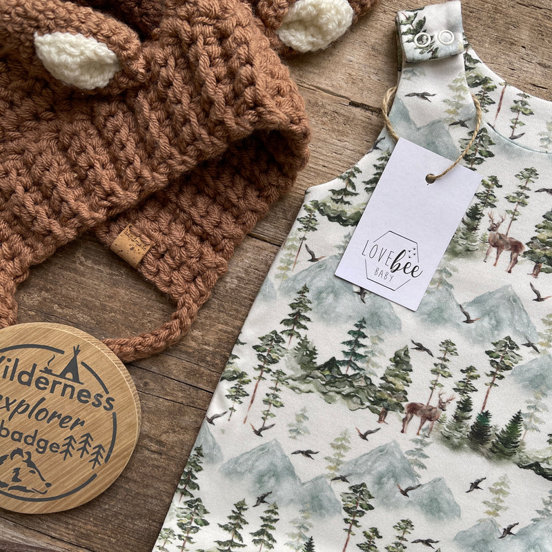 Stag Mountain Footed Romper