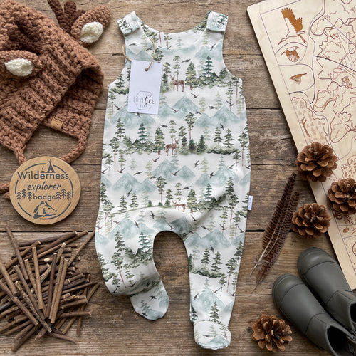 Stag Mountain Footed Romper