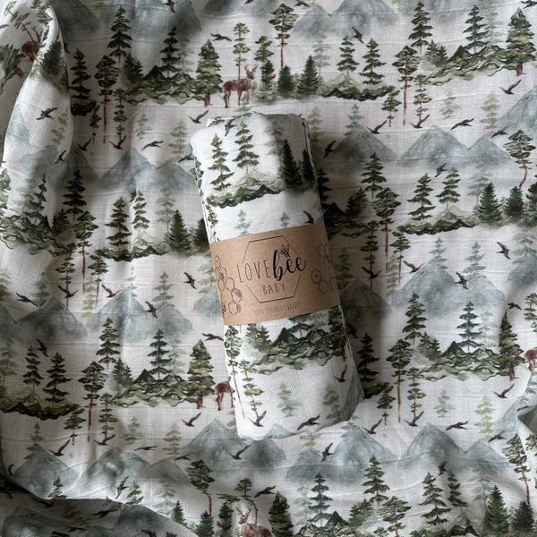 Stag Mountain Organic Swaddle Blanket