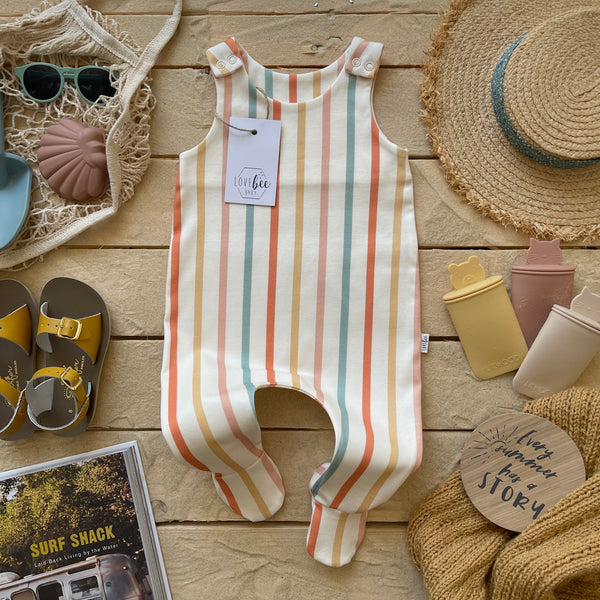 Summer Stripe Footed Romper | Ready To Post