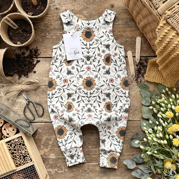 Sunflower Bee Long Romper | Ready To Post