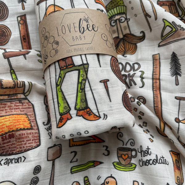 Woodleys Workshop Organic Swaddle Blanket
