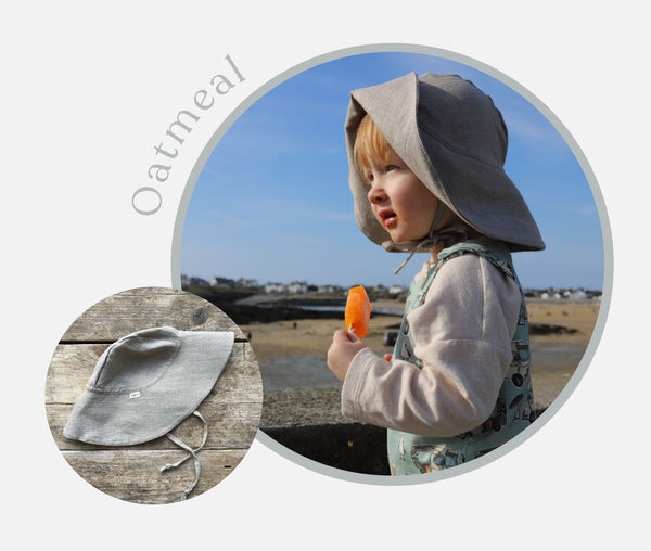 Lovebeeclub Oatmeal Wide Brim Sun Hat Organic Child Baby Clothing