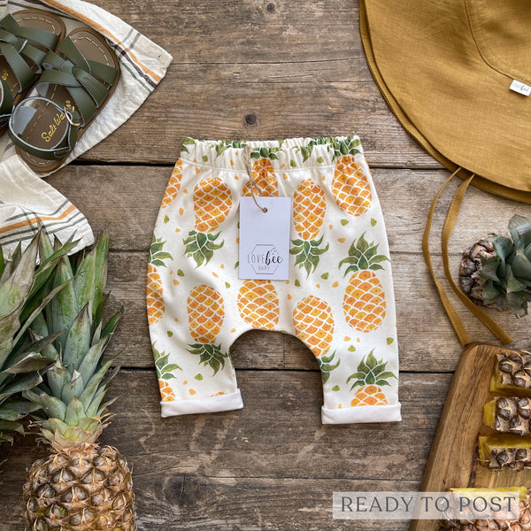 Pineapple Cropped Rolled Harem Leggings | Ready To Post