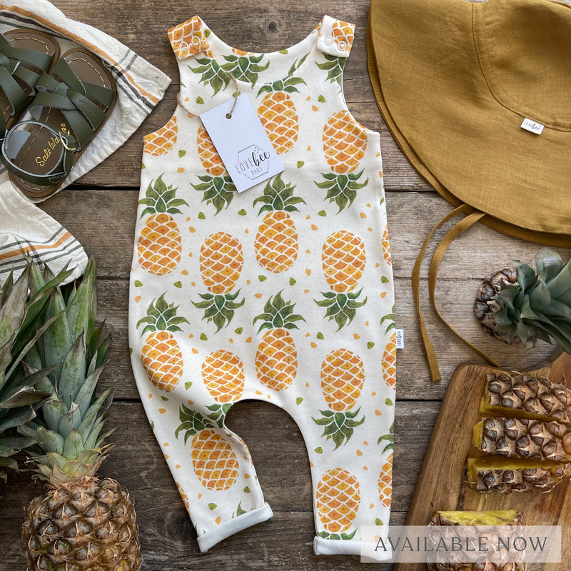 Pineapple Long Rolled Romper | Ready To Post