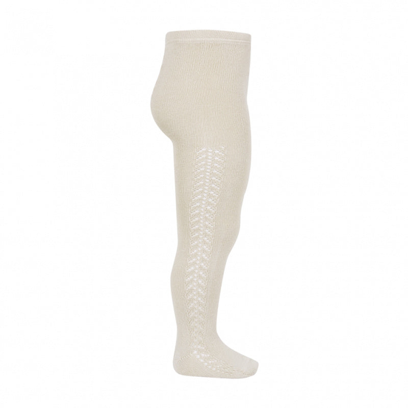 Cotton Side Openwork Tights | Linen | Last Sizes