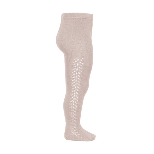 Cotton side Openwork Tights | Old Rose