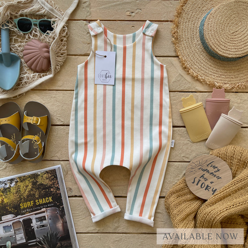 Summer Stripe Long Rolled Romper | Ready To Post